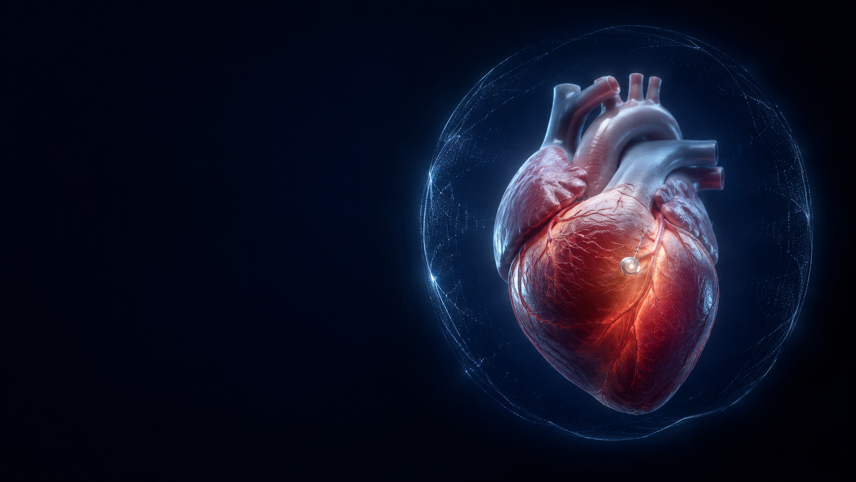 Concept illustration of a heart surrounded by a protective field